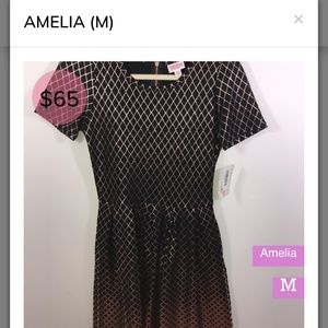 New Lularoe Amelia black rose gold M